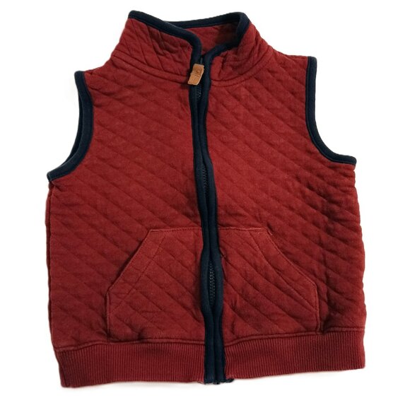EUC: Carter's sz 24M Red Quilted Full-Zip Vest with Pockets - Picture 1 of 3